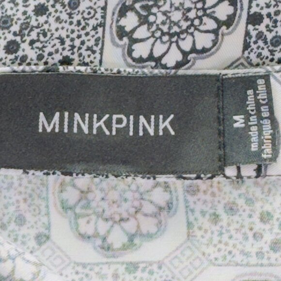 MINKPINK Women's Boho Maxi Skirt Geometric Floral Print Black & White Size M - Picture 9 of 13